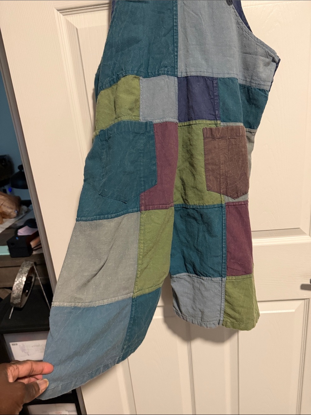 Patchwork Cotton Jumpsuit Romper - Multicolor - Picture 4 of 5